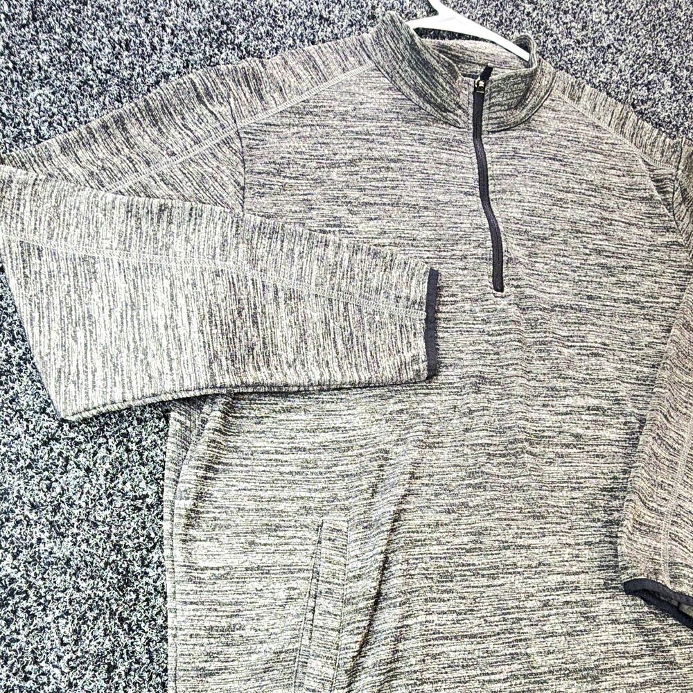 PGA TOUR Men’s XL Gray Heather 1/4 Zip Mock Neck Pullover Long Sleeve Logo